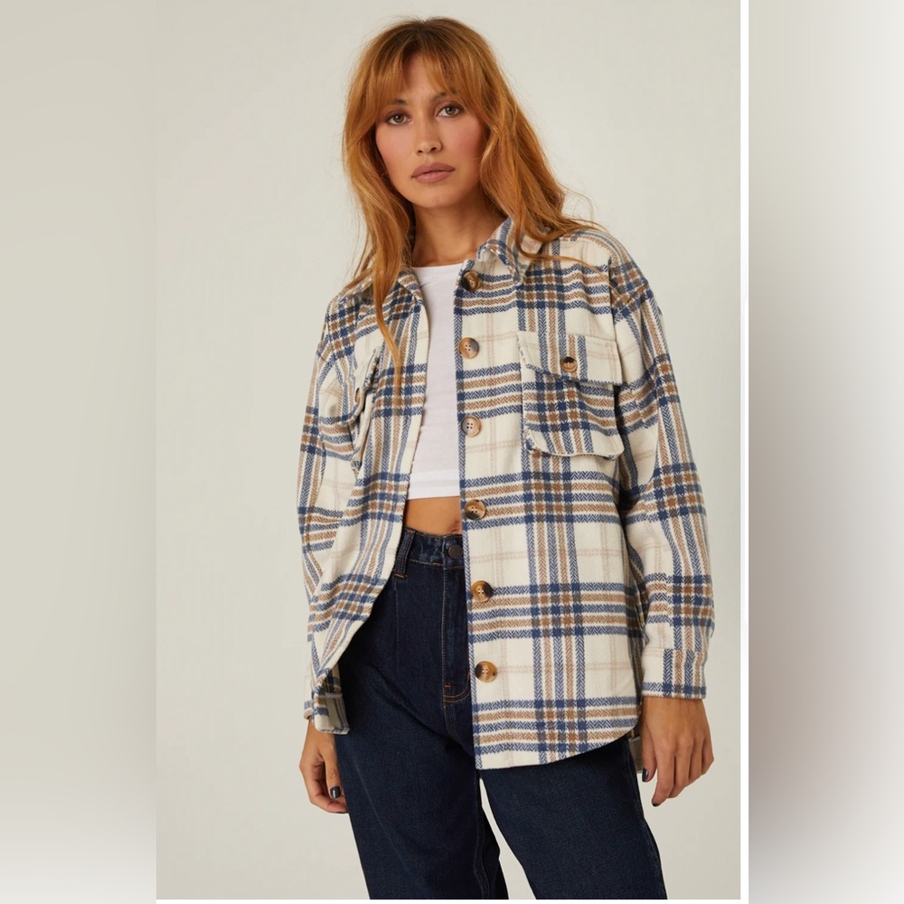 MELROSE WITH LOVE SHACKET BEACHCOMBER SHIRT JACKET SMALL